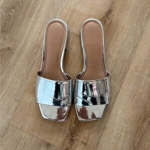 Silver Slide Sandals